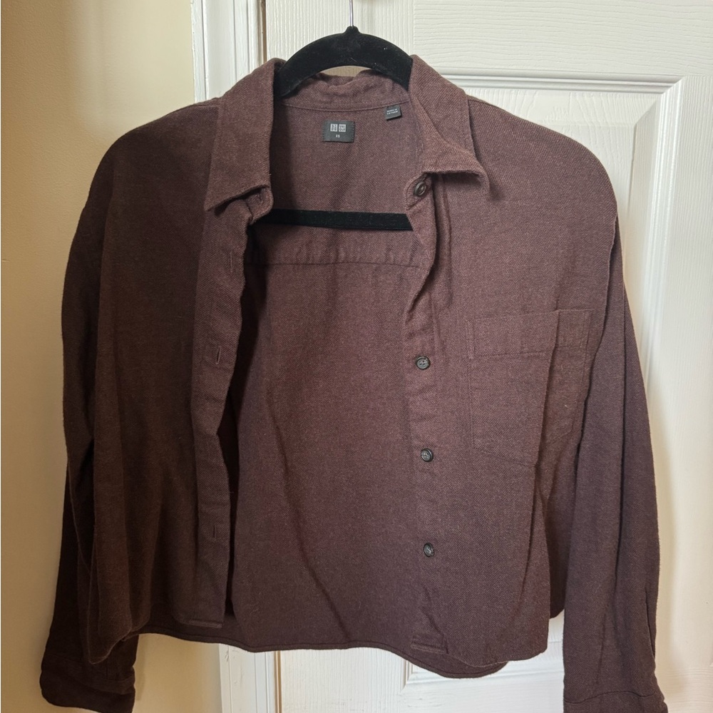 Uniqlo Flannel Boxy Cropped Shirt